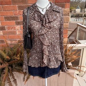 Y2K Fred David Floral Blouse 🤎